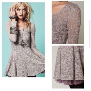 Free People dress Lined lace Gray and Purple